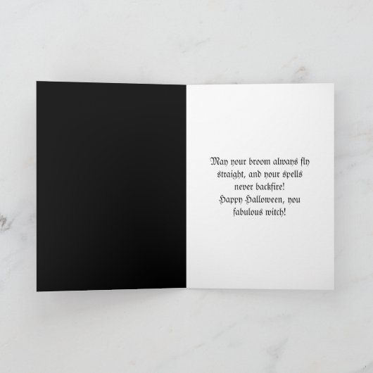 カスタムスクリプトハロウィーンのカボチャのちょうちんウィッチハットハロウィーン カード (内部)