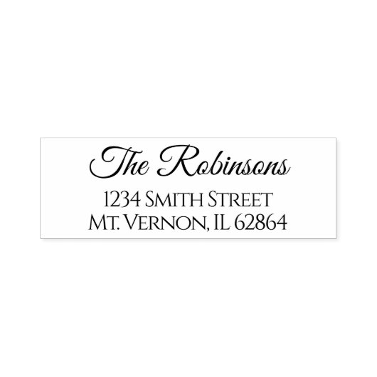 カスタムスクリプトファミリ名差出人住所ラバー セルフインキングスタンプ (デザイン)