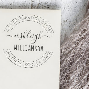 カスタムスクリプト名とファミリ名差出人住所 ラバースタンプ