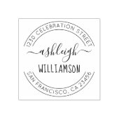 カスタムスクリプト名とファミリ名差出人住所 ラバースタンプ (インプリント)