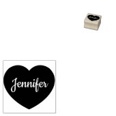 カスタムスクリプト名のパーソナライズされたハート ラバースタンプ (押印)