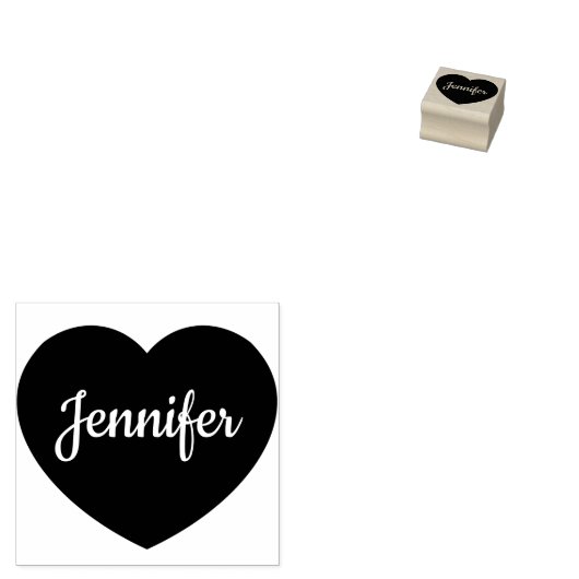カスタムスクリプト名のパーソナライズドハート ラバースタンプ (押印)