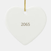 カスタムスクリプト名ハート セラミックオーナメント (裏面)