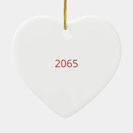 カスタムスクリプト名（赤と白） セラミックオーナメント (裏面)