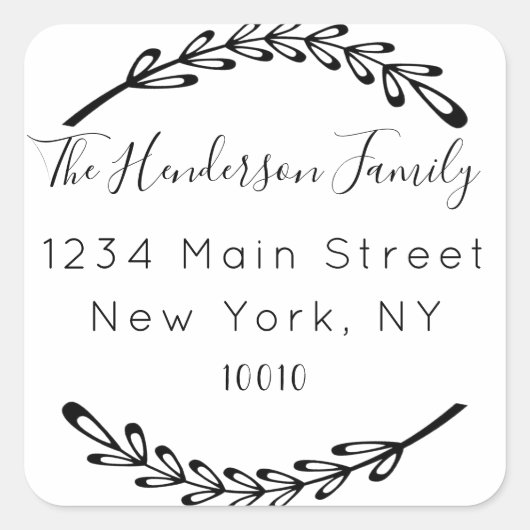 カスタムスクリプト返送先ファミリー名 スクエアシール (正面)