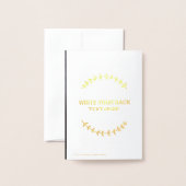 カスタムスクリプト金ゴールドフォお洒落イルのデザイン感謝してい 箔カード (裏面封筒付き)