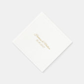 カスタムスクリプト金ゴールド名結婚のクラシックエレガント スタンダードカクテルナプキン (角)