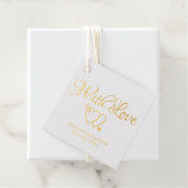 カスタムスクリプト金ゴールド結婚ハートのギフト フェイバータグ (箱)