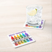 カスタムスクールのグラフィック、先生ギフトのパーソナライズ スクエアペーパーコースター (インサイチュ)