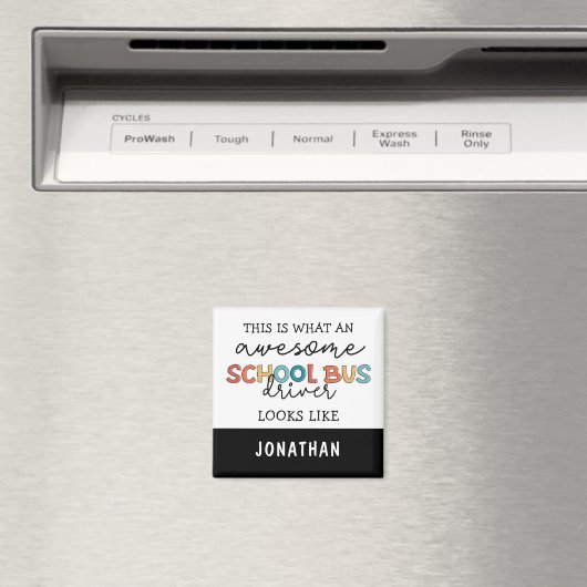 カスタムスクールバスドライバーの感謝のギフおもしろいト マグネット (インサイチュ (食洗機))