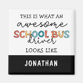 カスタムスクールバスドライバーの感謝のギフおもしろいト マグネット (正面)