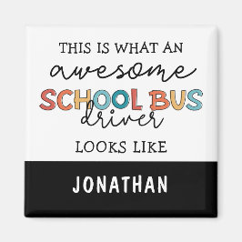 カスタムスクールバスドライバーの感謝のギフおもしろいト マグネット