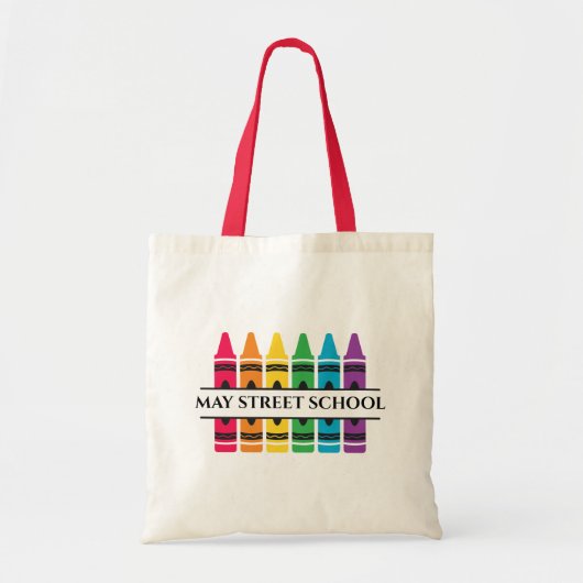 カスタムスクール名 – Crayons Tote Bag トートバッグ (正面)