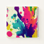カスタムスケッチブックの水の色スプラッシュ ノートブック (裏面)