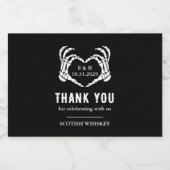 カスタムスケルトンハートブラックティルデス結婚ズ リキュールボトルラベル (シングルラベル)