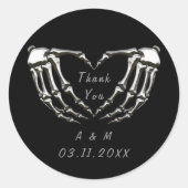 カスタムスケルトンGothic Hands Loveハートシェイプ ラウンドシール (正面)