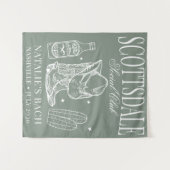 カスタムスコッツデールバチェロレッテソーシャルクラブ タペストリー (正面(横))