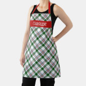 カスタムスコティッシュレッド・グリーン・ホワイト・ブルー・プレイド・パターン エプロン (インサイチュ)