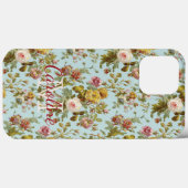 カスタムスタイリッシュシックなピンクのバラの花アートパターン Case-Mate iPhoneケース (裏面 (横))