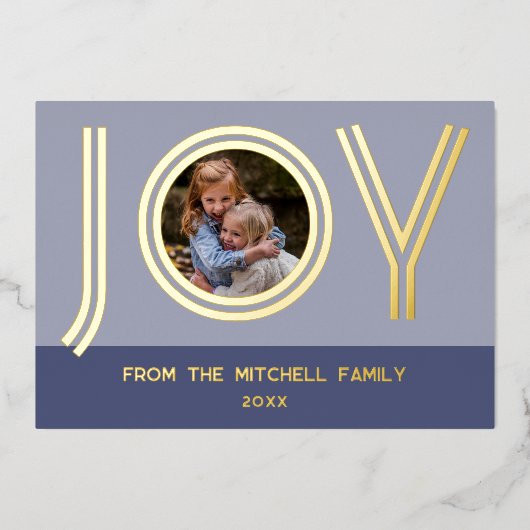 カスタムスタイリッシュシック紫ミニマル金ゴールド 箔シーズンカード (正面)