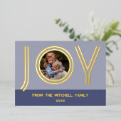 カスタムスタイリッシュシック紫ミニマル金ゴールド 箔シーズンカード (立ち正面)