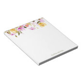 カスタムスタイリッシュピンク水彩フローラ事業 ノートパッド (アングル)