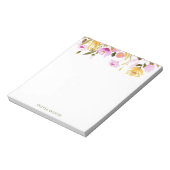 カスタムスタイリッシュピンク水彩フローラ事業 ノートパッド (回転)