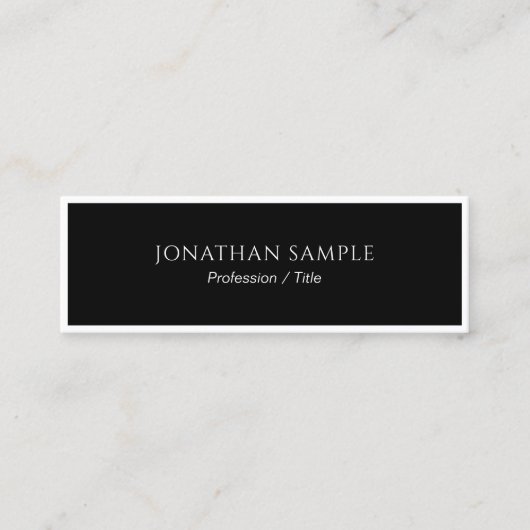 カスタムスタイリッシュプロフェッショナルモダンお洒落テンプレート スキニー名刺 (正面)