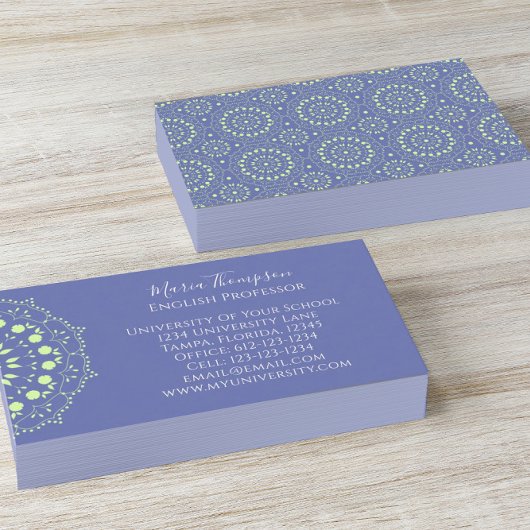 カスタムスタイリッシュモダンパープルグリーンシックシンプル 名刺