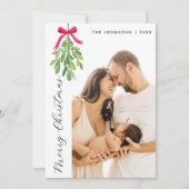 カスタムスタイリッシュ写真モダン植物学クリスマス シーズンカード (正面)