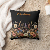 カスタムスタイリッシュ花 クッション (ブランケット)