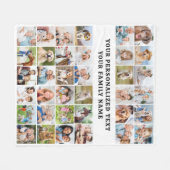 カスタムスタイリッシュ36フォトコラージュモダンファミリー フリースブランケット (正面(横))