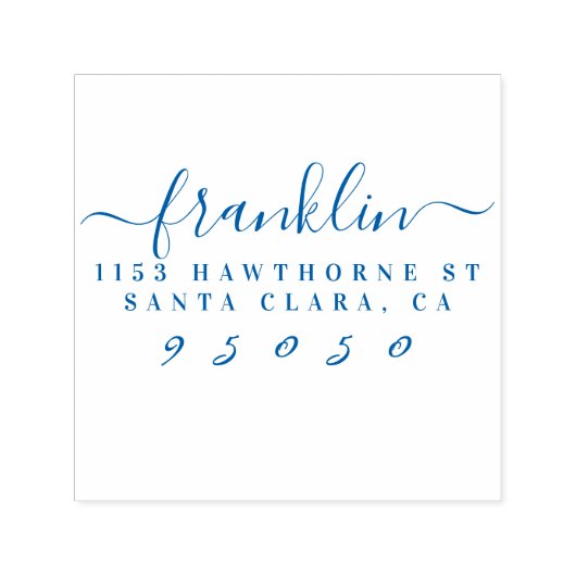 カスタムスタイリッシュScript Family Name差出人住所 セルフインキングスタンプ (デザイン)