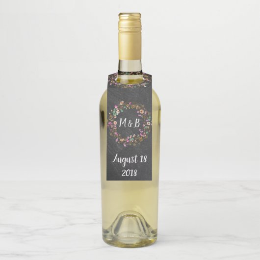 カスタムスタイルかわいいフローラリースアートモチーフ ボトルネックタグ (ボトル)