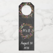 カスタムスタイルかわいいフローラリースアートモチーフ ボトルネックタグ (正面)