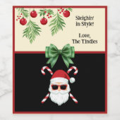 「カスタムスタイルで降りるんだ!」 クリスマスの挨拶 ワインラベル (シングルラベル)