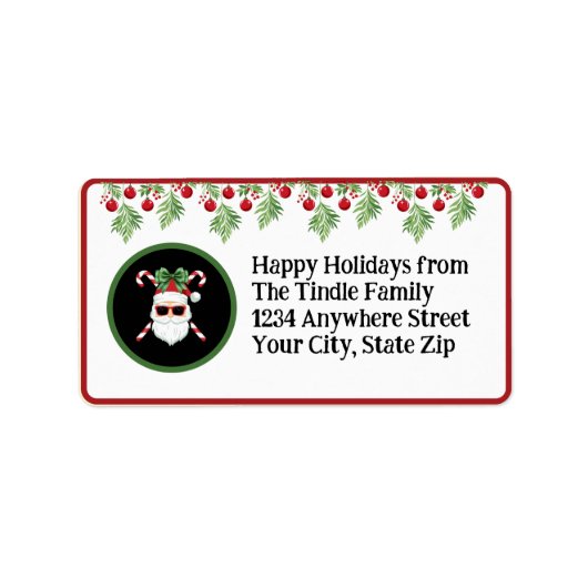 「カスタムスタイルで降りるんだ!」 サンタ・ホリデー・メーリング ラベル (正面)
