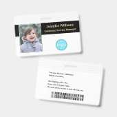 カスタムスタッフロゴ写真バーコード名ID バッジ (正面＆裏面)