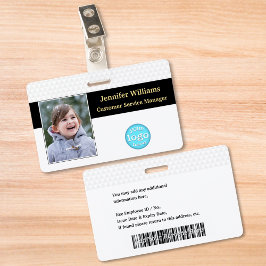 カスタムスタッフロゴ写真バーコード名ID バッジ