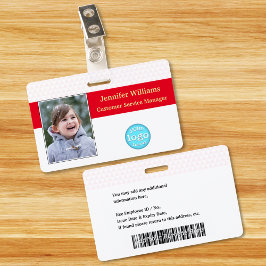 カスタムスタッフ社員の写真ロゴバーコード名ID バッジ