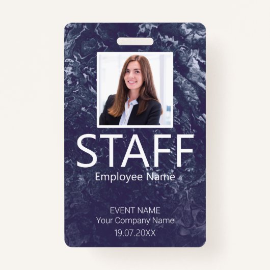 カスタムスタッフQRコードイベントブルーバッジ バッジ (正面)