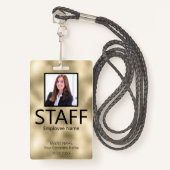 カスタムスタッフQRコードイベント金ゴールドバッジ バッジ (正面ランヤード)