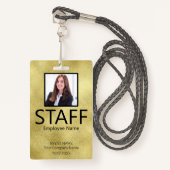 カスタムスタッフQRコードイベント金ゴールドバッジ バッジ (正面ランヤード)