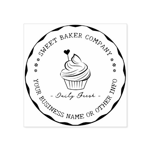 カスタムスタンプゴム |自家製エレガントベーカリーロゴ ラバースタンプ (インプリント)