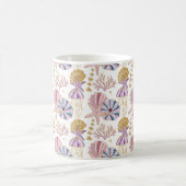 カスタムスターフィッシュシーシェルブルーパープルピンク航海の コーヒーマグカップ (中央)