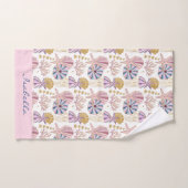 カスタムスターフィッシュシーシェルブルーパープルピンク航海の バスタオルセット (ハンドタオル)