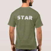 カスタムスター テキスト ファティーグ グリーン カラー Tシャツ  (裏面)