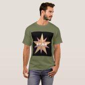 カスタムスター テキスト ファティーグ グリーン カラー Tシャツ  (正面フル)