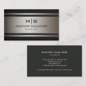 カスタムスチールグレーシルバーブラックプロフェッショナル 名刺 (正面/裏面)