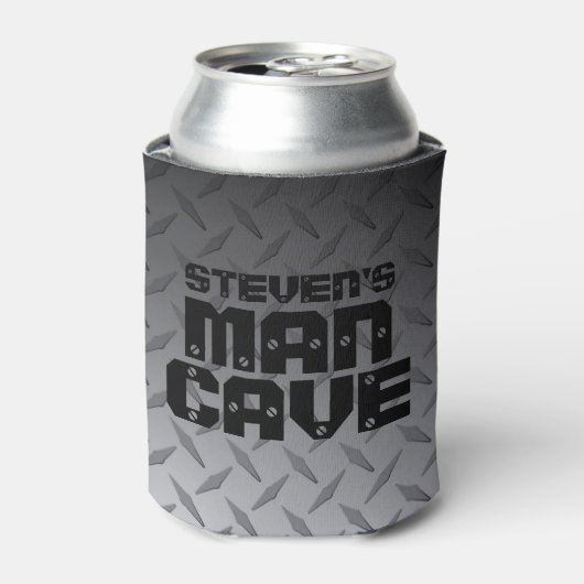 カスタムスチールダイヤモンドプレートマンケーブ 缶クーラー (缶正面)